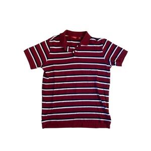 IZOD  Striped Mens Polo Shirt - Red and White